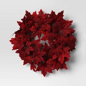Threshold Mini Maple Leaf Wreath Red -Target Fall Autumn Harvest Halloween Decor